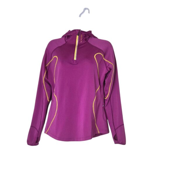Sugoi Running Hoodie Sz M 3/4 Zip Thumbholes - Picture 1 of 10